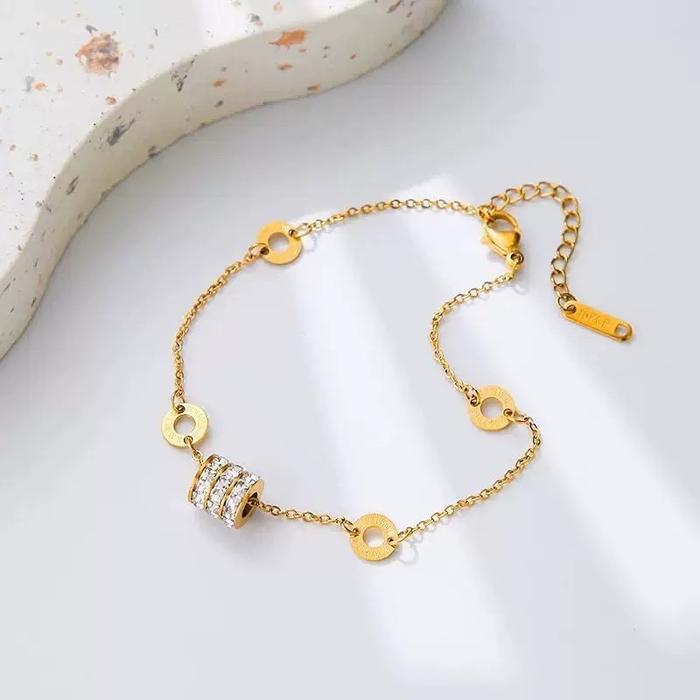 GL-72 Gelang Rantai Tabung Motif Permata