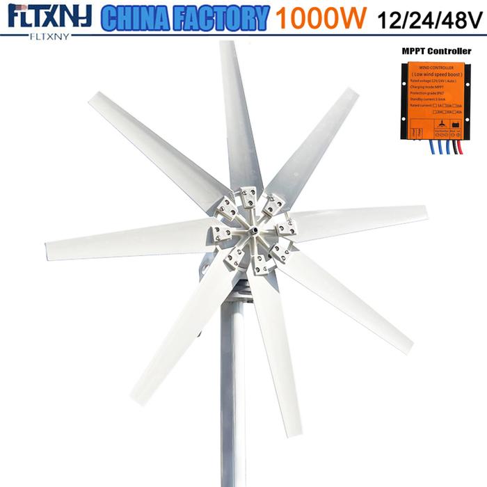FLTXNY 1000W Generator Turbin Energi Angin untuk Pertanian Rumah 1KW