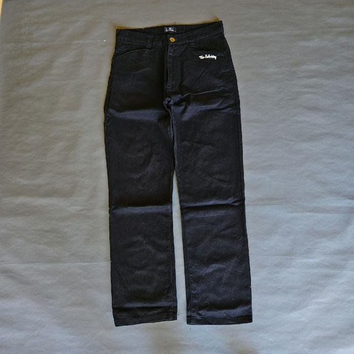 celana jeans slim straight warna hitam japan brand el subciety Pria Panjang