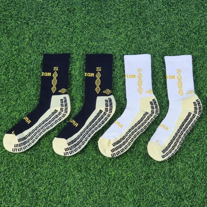 Kaos Kaki Savior Ultima | Kaos Kaki Anti Slip Pendek Sebetis | Kaoskaki Olahraga Futsal Hitam Putih