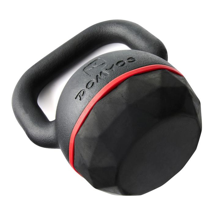 Decathlon DOMYOS Kettlebell Cast Iron dengan Rubber Base 20 kg Hitam - 8354819