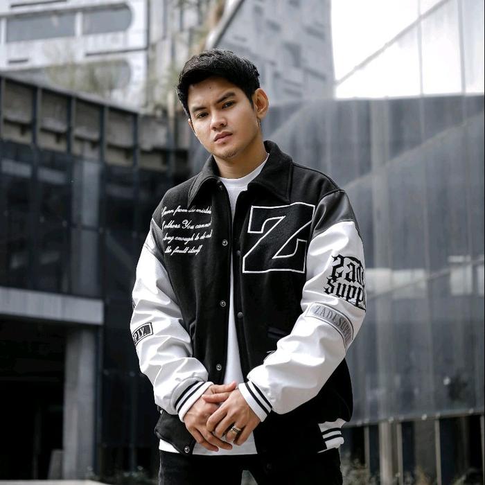salvio hexia original varsity jacket zade red skull jaket gorpcore liburan xs hoodie motif zipper