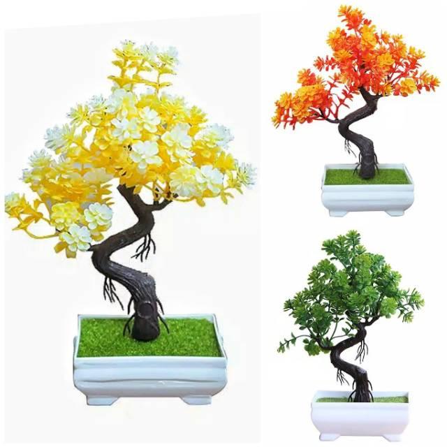 [ONGKIR HANYA 9rb] Tanaman Bonsai Plastik untuk Pajangan atau Dekorasi Meja Rumah/ Kantor Palsu Pot