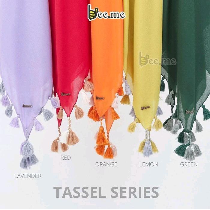 hijab beeme//tassel series//hijab polos//tassel//hijab dewasa//hijab persegi Nyaman Kerudung