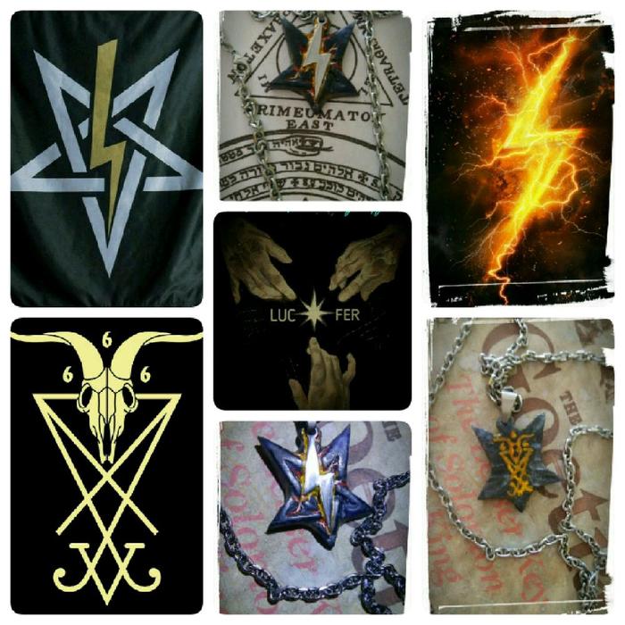 Kalung Liontin Batu Etnik Lucifer Wisdom Unveited Embrace The Light of Lucifer Sigil Talisman Pentak