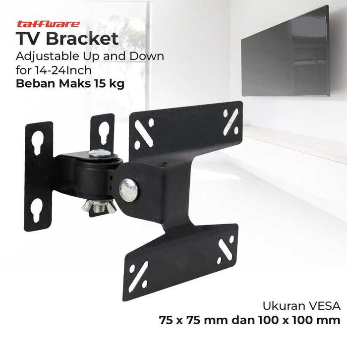 Bracket TV Adjustable VESA 100 x 100 for 14-24 Inch TV Bracket TV Fleksibel Braket TV LED Di Dinding