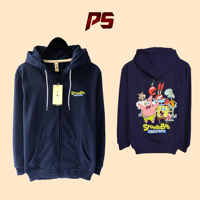Jaket Hoodie Zipper Spongebob Squarepants Patrick Sandy Mr Krabs Squidward Plankton Gary