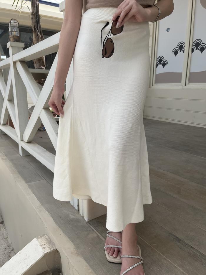 BELFE - Harin Long Skirt Knit Mid Waist Casual