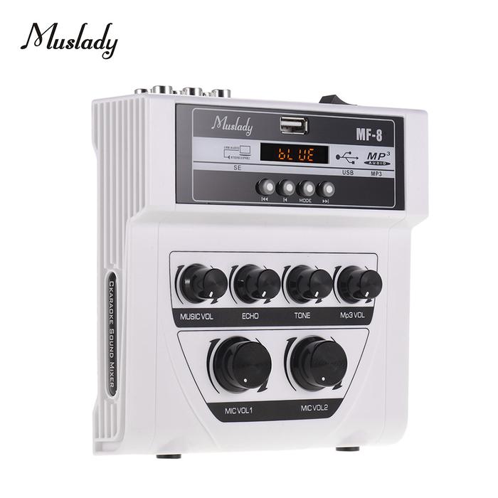 Muslady MF-8 Mini Karaoke Sound Mixer Stereo Echo Mixers Dual