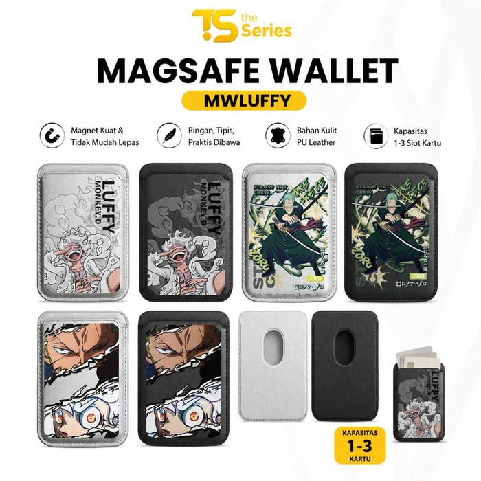 TheSeries MagSafe Magnetic Wallet One Piece Luffy Tempat Slot Kartu ATM Card Holder iPhone Magnet Ku