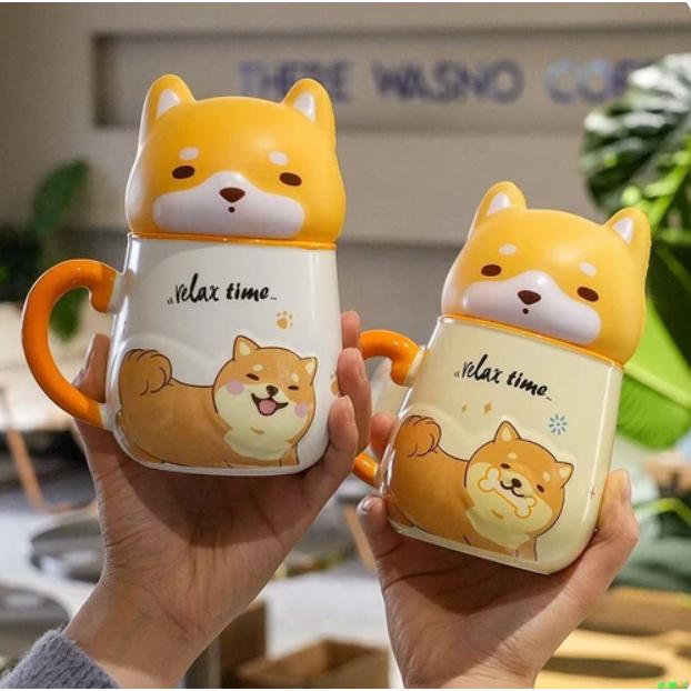Mug Keramik Shiba Inu With Boneka Squishy Shiba Inu | Koleksi Shiba Inu