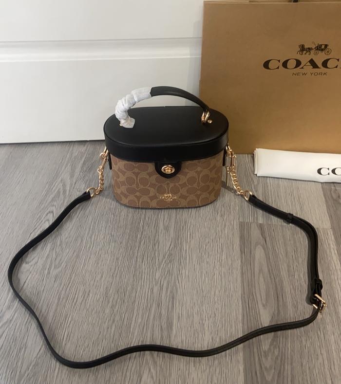 COACH Crossbody Camera Cosmetic Bag In Signature Canvas