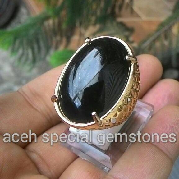 cincin batu giok hitam BLACK JADE 150K asli aceh