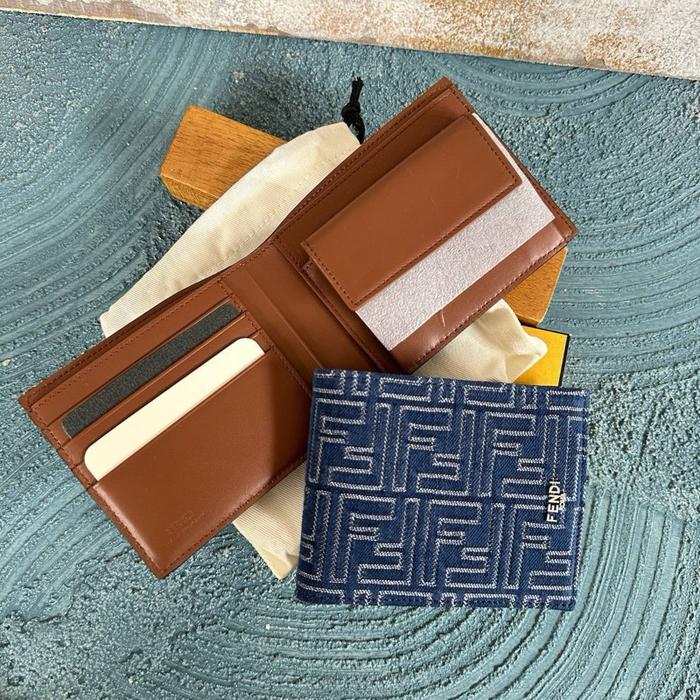 FENDI FF BIFOLD WALLET DENIM