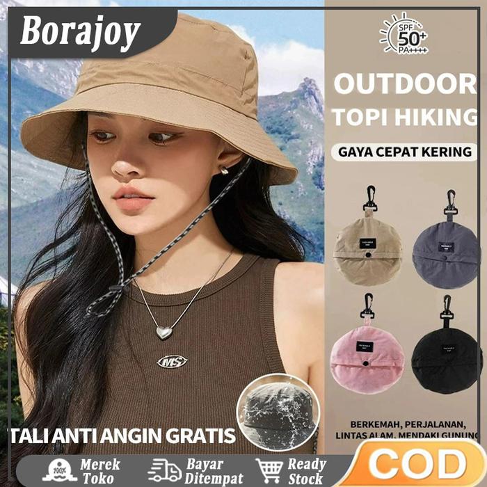 Topi Mendaki Bucket Hat Impor Topi Wanita Korea Dapat Dilipat Topi Dewasa Wanita Murah Dapat Disesua