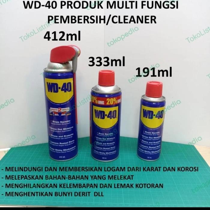 WD 40 Cairan Pelumnas Anti Karat 412 ml WD 40 Cairan Pelumnas Anti Karat 412 ml 333 ml 191 ml Pelumn