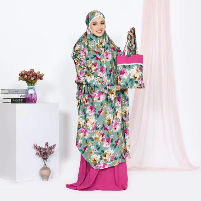 Mukena Tunik Jumbo motif bunga