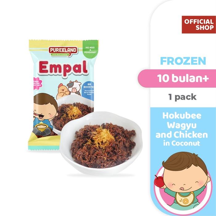 Pureeland Hokubee Wagyu and Chicken in Coconut / Empal Suwir Wagyu dan Ayam / Frozen Mpasi Bayi