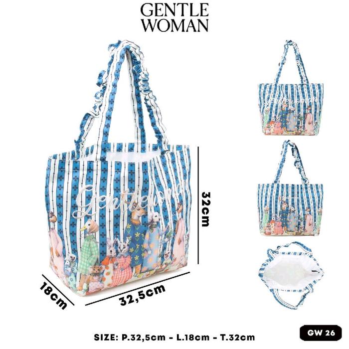 RK Gw totebag Gentle Woman GW 26 Tas Tangan Wanita Motif Lucu Ukuran P325cm L18cm T32cm