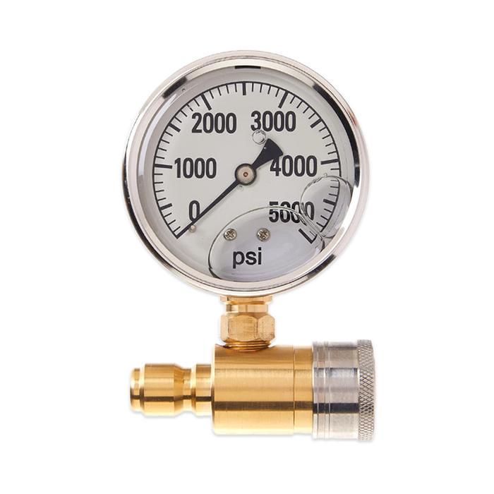 3/8in Pressure Gauge for Pressure Washer Quick Connect Shockproof Pressurization 5000PSI Pressure Ga