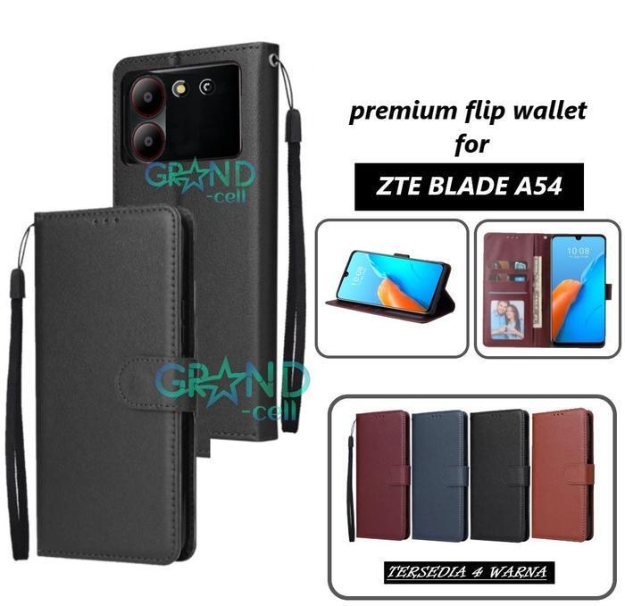 Case Hp For Zte Blade A54 Premium Flip Wallet Flip Case Magnet Casing Flip Cover Silikon Dompet Hand
