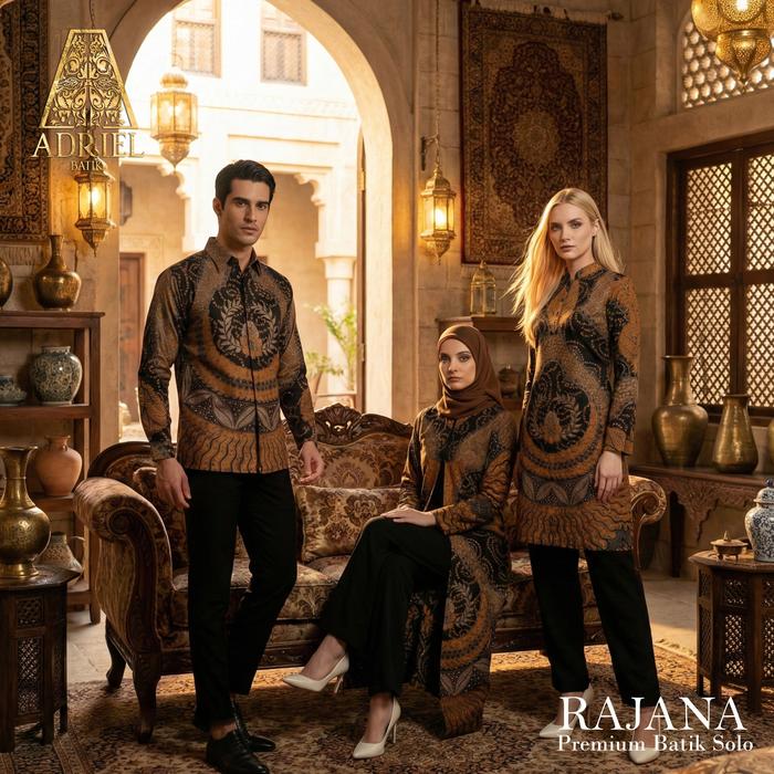RAJANA BATIK COUPLE (Kemeja/Tunik/Outer Gamis) - Kemeja Tunik Outer Gamis Batik Premium Solo Lengan 