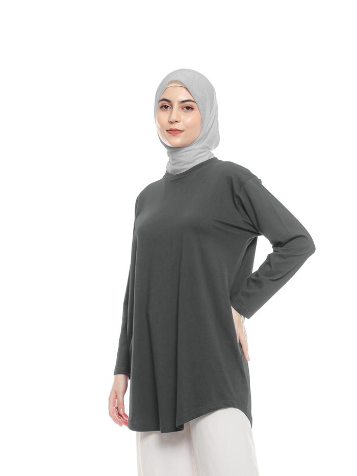 COTTON KENARI - TUNIC KAOS POPPY SEED PANJANG [ BIOWASH 30S ULTRASOFT]
