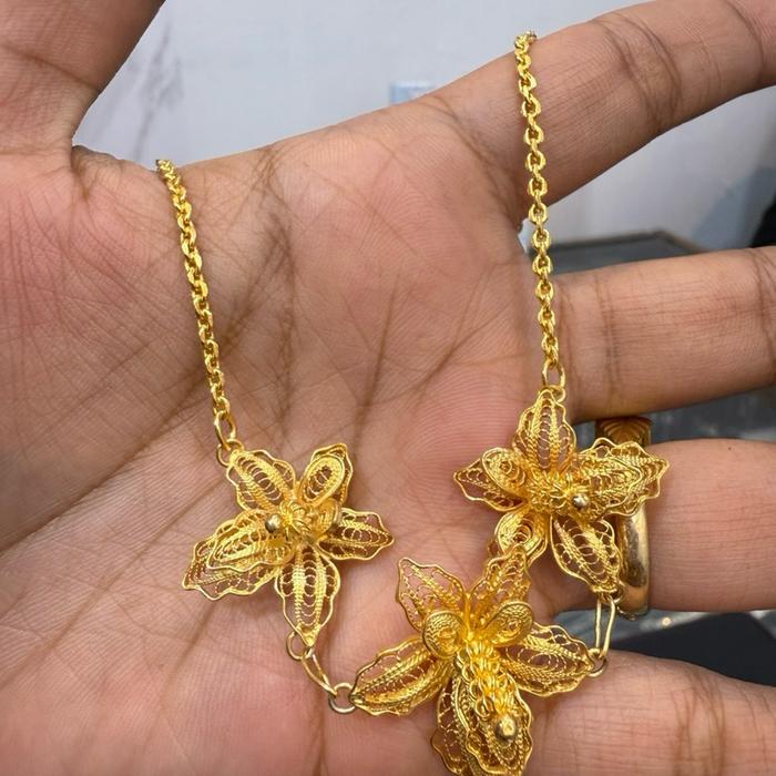 Kalung Kendari perak sepuh emas
