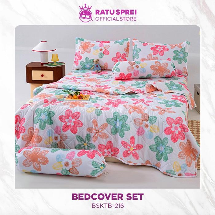 [Cici Barbar] Set Sprei Selimut Sarung Bantal Guling Set Bedcover Seprei Kain Microtex - RATU SPREI