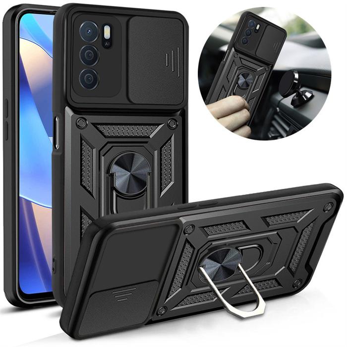For Oppo A16 6.52" Case Car Magnetic Ring Stand Holder Armor Phone