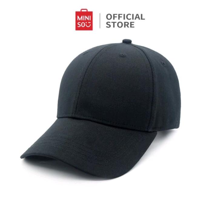Miniso Topi Polos Unisex Versatile Solid Color Baseball Cap Hitam untuk Pria dan Wanita