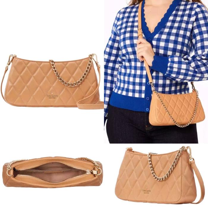 KS carey convertible crossbody smooth quilted tiramisu