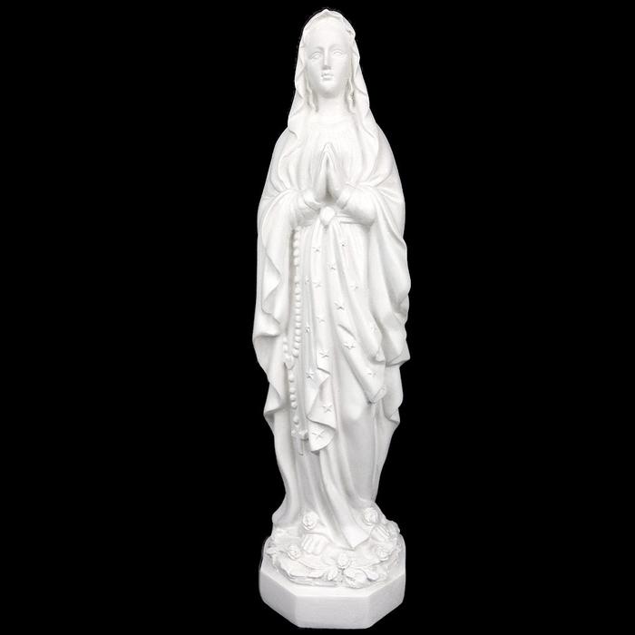 Patung Rohani Bunda Maria Lourdes Lordes 40 cm Resin Fiberglas Putih Monotone Devosi Rosario