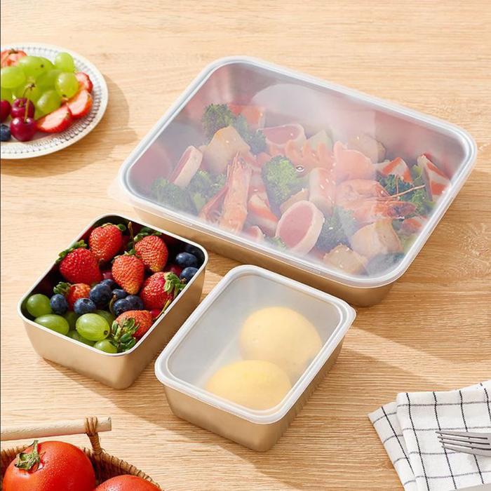 Food Box / Storage Multifungsi Pan Tutup Kotak Tray Wadah Simpan Makanan Organizer Container Stainle