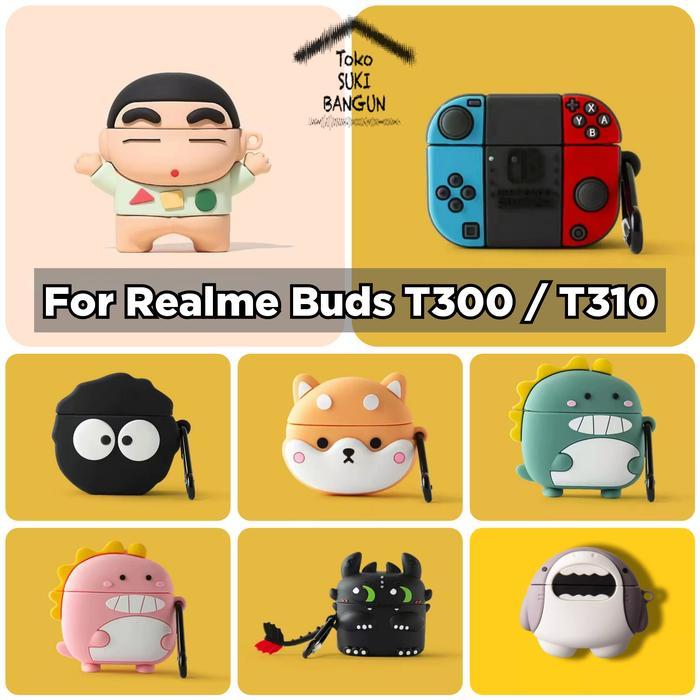 Case untuk Realme Buds T300 Rubber CUTE CARTOON TWS Cover Casing Pouch