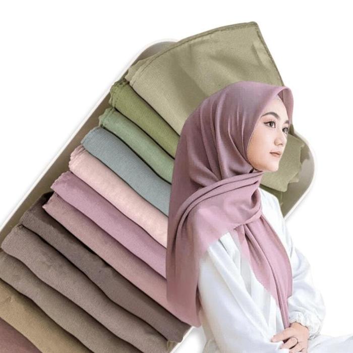 Hijab Paris jadul 3 pcs warna best seller segi empat Paris jadul Azara  Square Nyaman Muslim Kerudun