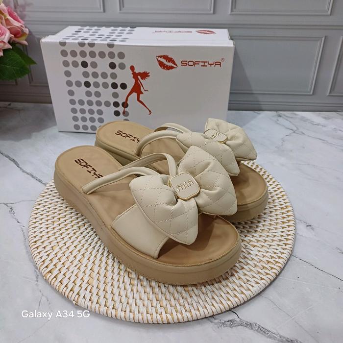 9091-20 sandal wedges import wanita sofiya original kekinian Sendal Jepit Flat Cewek