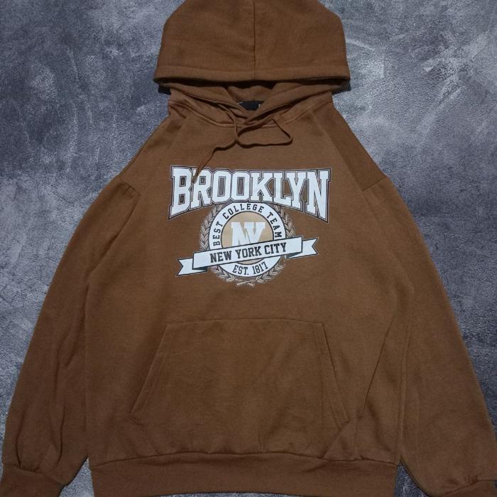 Hoodie second thrift brooklyn warna brown