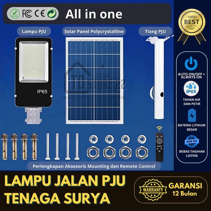 SPECIAL Lampu Jalan Solar PJU Tenaga Surya LED-Solar Street Light Panel Pisah Outdoor Tahan Air Gara