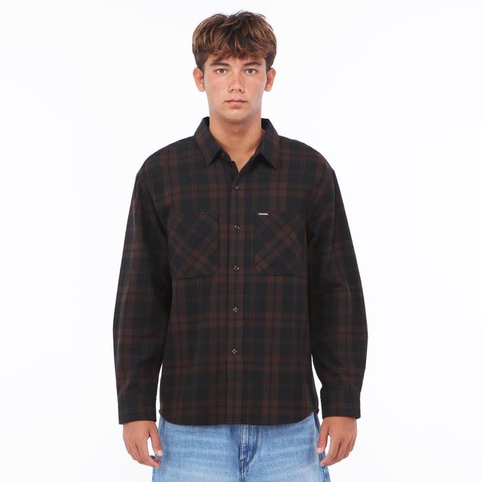 VOLCOM MLH HUNKSTONE LONG SLEEVE SHIRT CACAO