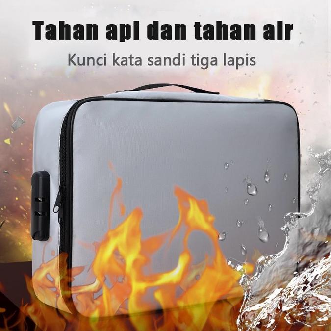 Tas Penyimpan Dokumen Tahan Api & Air Koper Berkas Dokumen Lebih aman