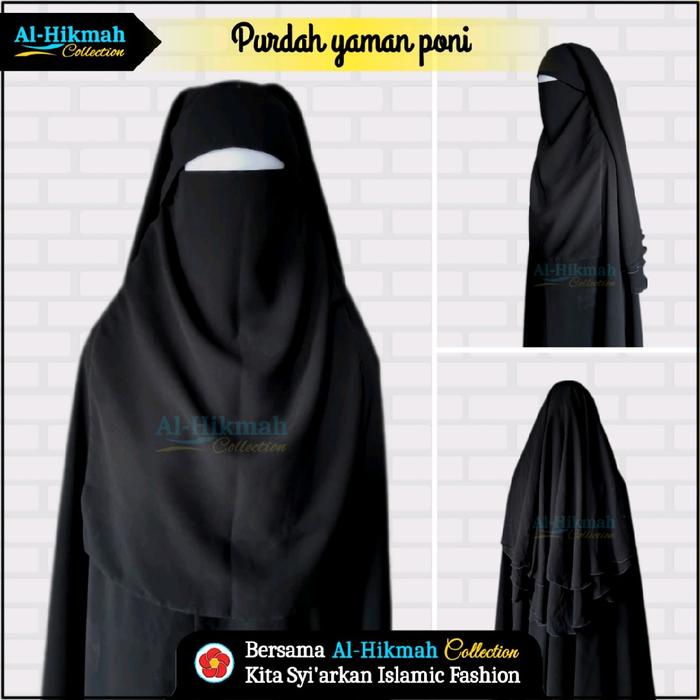 Cadar Purdah Yaman Poni Full Siffon Al-Hikmah Collection | Burqa Cadar Yaman Praktis Dewasa