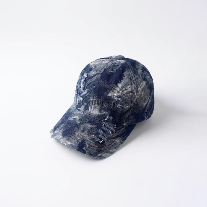 Planet Jeans - Topi baseball jeans ripped laser - Denim caps robek unisex BC28