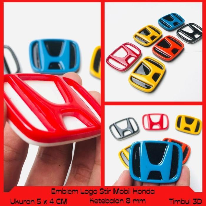 VARIASI EMBLEM LOGO HONDA STIR MOBIL TIMBUL 3 DIMENSI DENGAN BANYAK VARIASI WARNA
