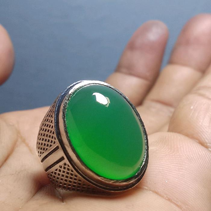 batu cincin akik hijau botol Garut