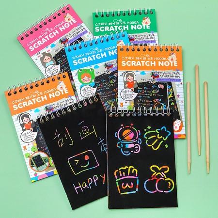 Buku Gambar Gores Magic/Mini Buku Gambar Tulis Gores Ajaib Grafiti Paper/Scratch Book