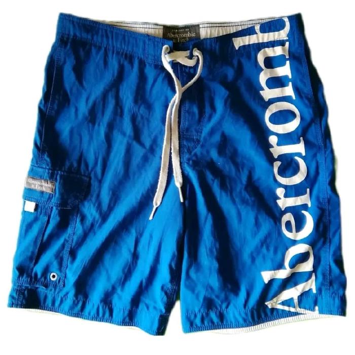 Vintage 2000s Abercrombie & Fitch Giant Spellout Boardshorts Y2K Celana Pendek Bawahan Original Seco