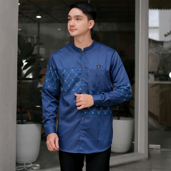 Kemko Kemeja Koko pria lengan panjang motif Sublime Original Alanza Kurta Muslim Dewasa Toyobo