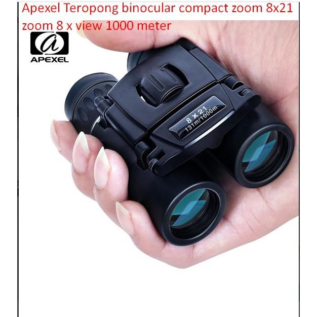 Apexel Teropong binocular compact zoom 8x21 zoom 8 x view 1000 meter