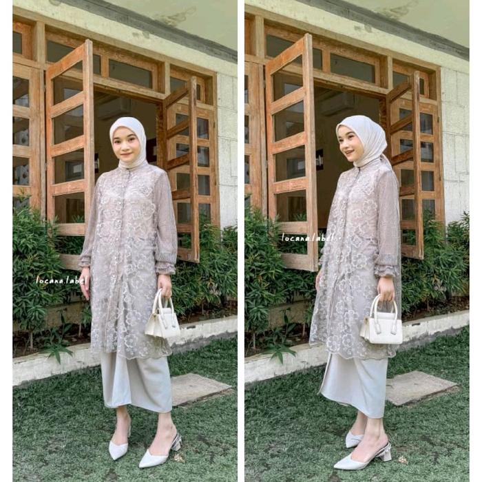 ALUNA LACEY TUNIC LOCANA LABEL KONDANGAN BROKAT Panjang